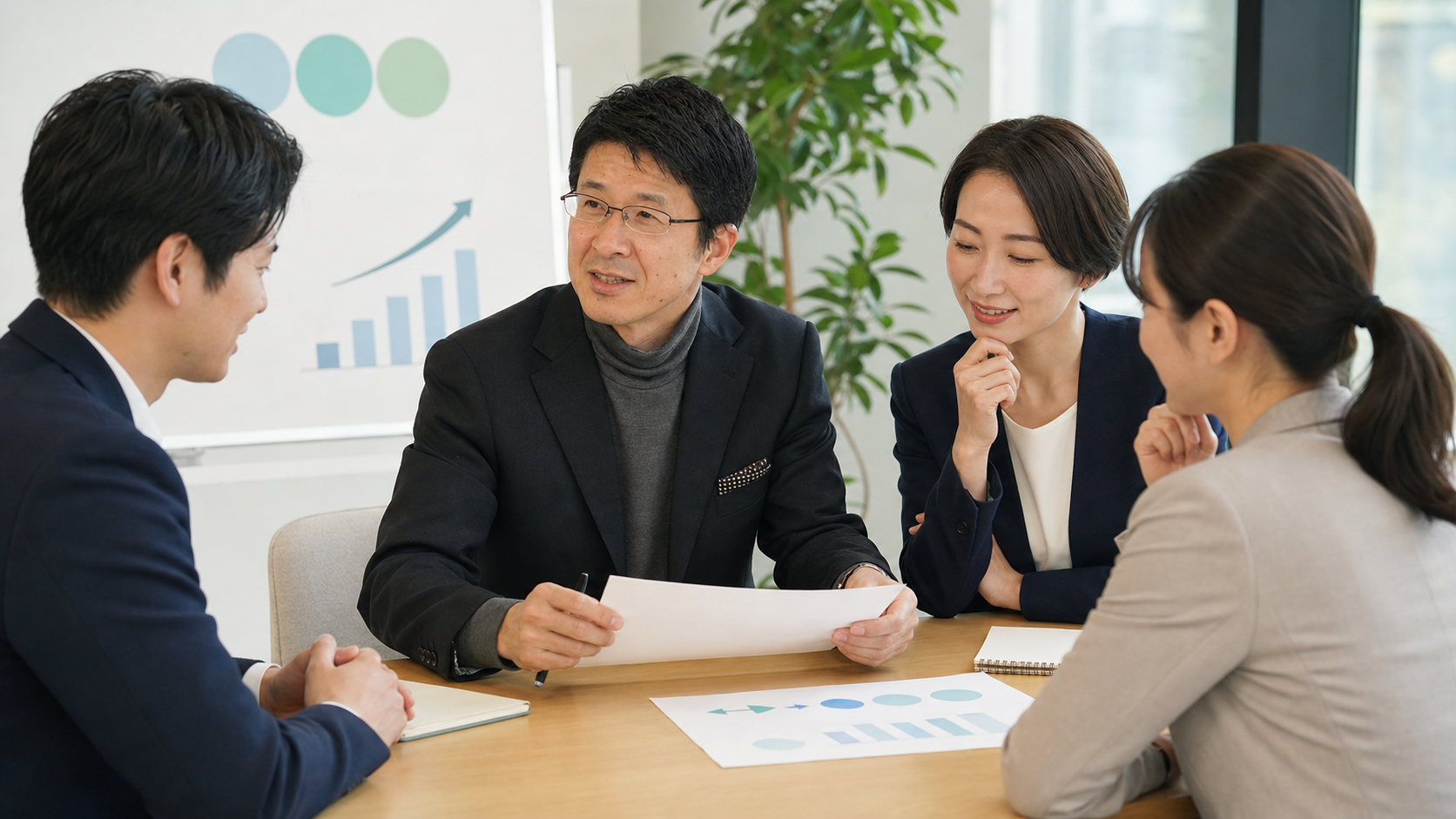 研修後の変化を振り返る受講者と講師